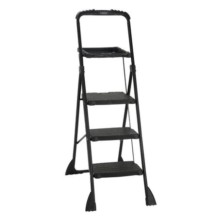 COSCO 60.98 in. H X 21.65 in. W X 3.31 in. D 250 lb. capacity 3 step Steel Folding Step Stool 11-883-BLK2
